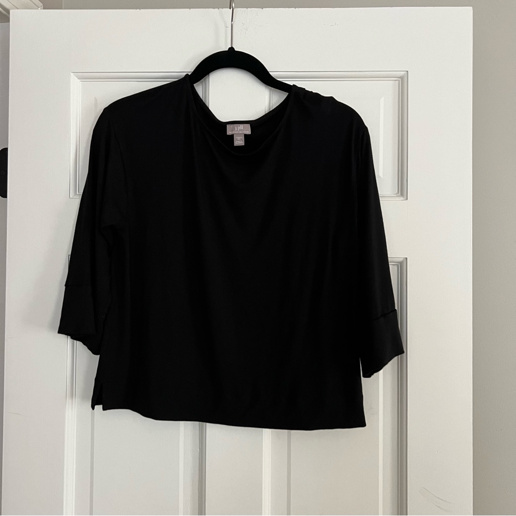 J. Jill Wearever Collection Black Short Sleeved Shirt - Xs - Preowned